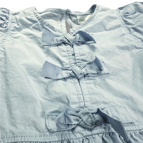 Zara | Poplin Dress with Bows (8) 💙 - Picture 3 of 8